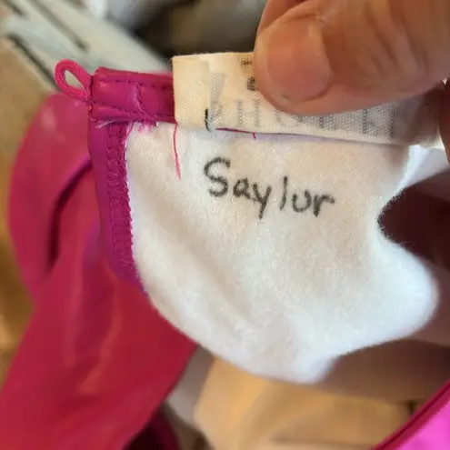 Shoefly Pink Leather Look Top Drawstring Cropped Hem