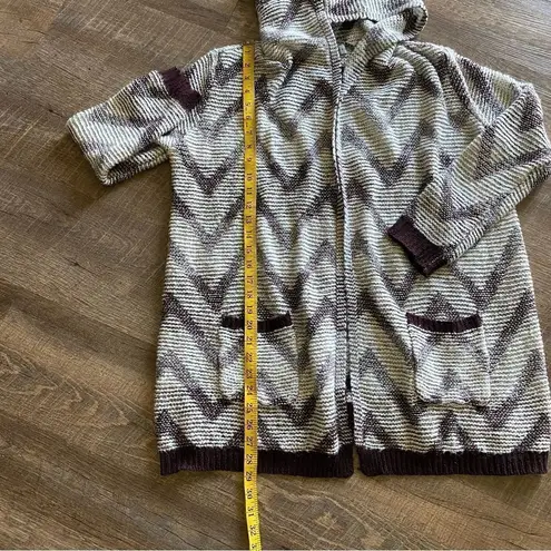 Absolutely Famous Hooded Cardigan Sweater Purple Hoodie Large Athleisure