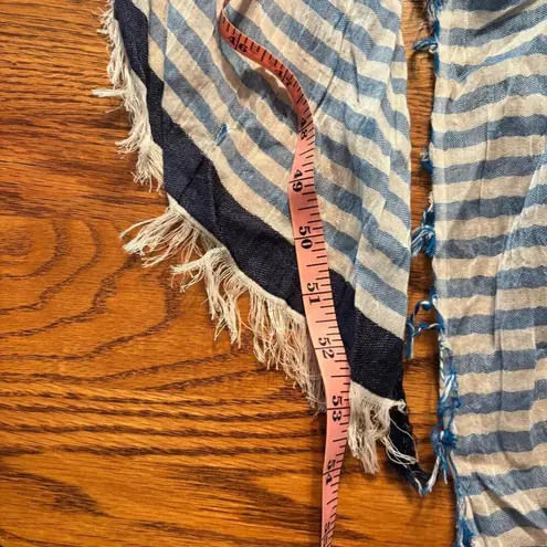 Randi & Will Long Open Cardigan Blue & White Stripe Women's One Size Sleeveless