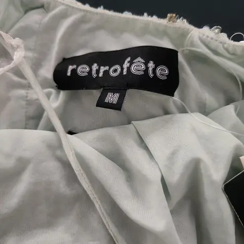 Retrofête Retrofete Mich Sequin Mini Dress in Mint Aqua Green Medium Beaded Sleeveless