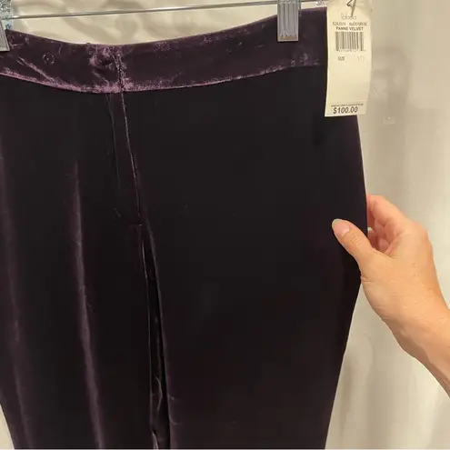 Rafaella Deep purple rain velvet whimsigoth holiday swanky silk wide leg pants NWT