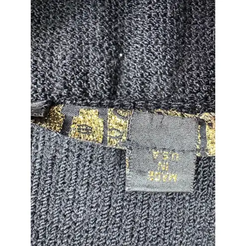 St. John Basic Santana Straight Black Knit Knee Pencil Skirt Size 4 Made in USA