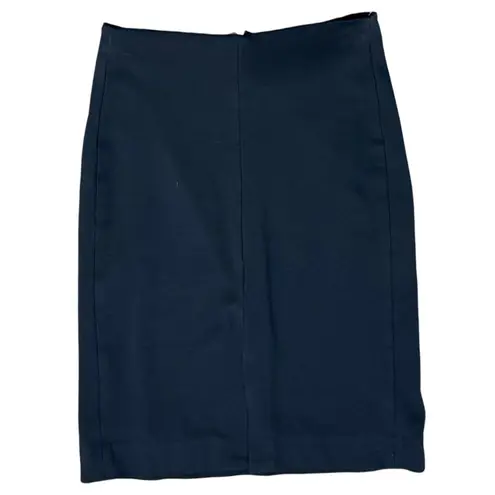 MM.LaFleur Navy Blue Greenpoint Center Back Zip Pencil Skirt Front Slit Size 6 - Image 1