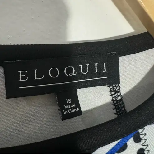 Eloquii NWOT Scuba Dress Black/White/Orange/Blue Size 18