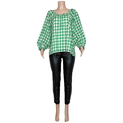 EMERSON FRY Lucy Blouse, Meadow Check, Large White