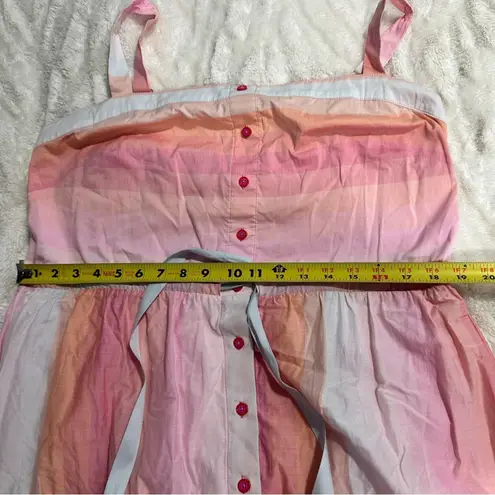 Tanya Taylor Size 16 Pink Tiered Claire Sun dress Pastel Stripe Coastal Wedding