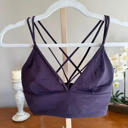 Lululemon Pushing Limits Bra Cyber Purple Size 6 Strappy Longline