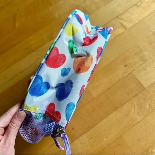 Travelers Club HEARTS Insulated Lunch Cooler Bag, Rainbow, White, Purple, 10 in White