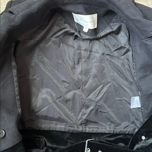 Veronica Beard Yara Velvet Hem Pea Coat 0