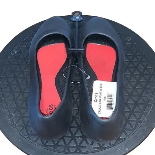 Crocs Womens Shoes Lina Pointy Toe Slip On Flats Dress Casual Black Size 5