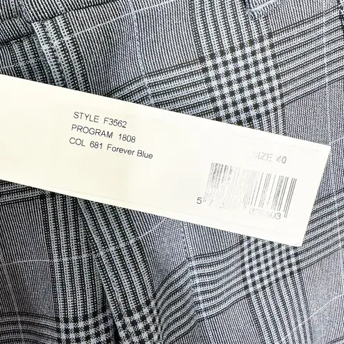 Ganni Womens Shorts High-Waisted Mini Suit Dress Plaid Forerver Blue Size 40 NWT