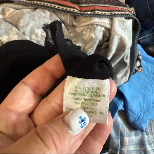 Garnet Hill Dark Floral Sleeveless Maxi Dress Cinch Waist Faux Wrap Top Scoop L