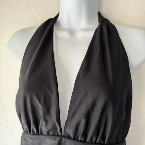 Beachsissi Large Black Halter Open Back Coverage One Piece Bathing Swim Suit