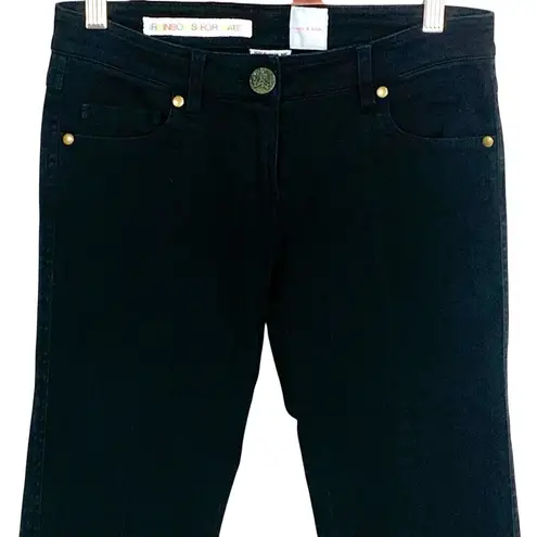 Sass & Bide Walk With Me Black Skinny Jeans 25 Brass Buttons Goth Grunge Biker