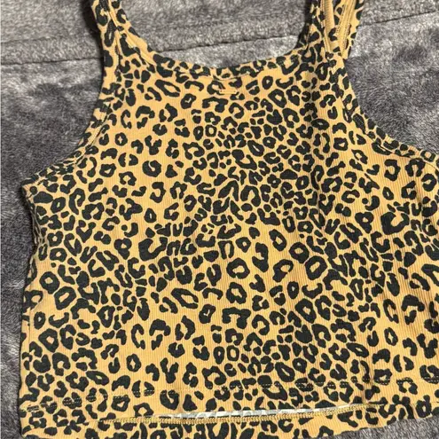 Brown and Tan Asymmetrical Crop Tank Top white body suit and bra Size M