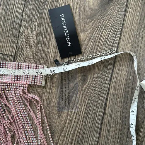 Hot & Delicious  Pink Beaded Fringe Mini Skirt or belt
