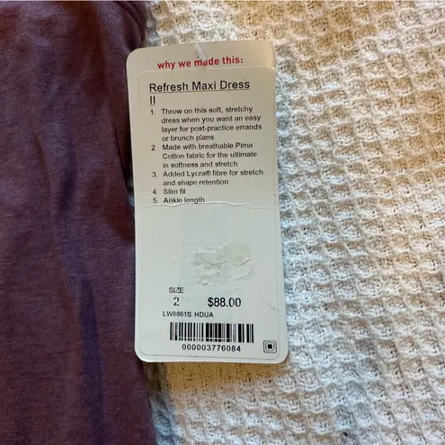 Lululemon NWT  Refresh Maxi Dress II Heathered Dusty Mauve size 2