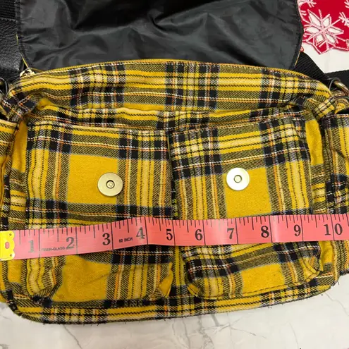 Yellow Y2K Plaid Print Crossbody / Adjustable Strap Bag