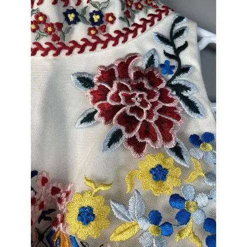 For You DRESS Size XXL White Blue EMBROIDERED 2 Piece Skirt Crop Top Pageant NWT