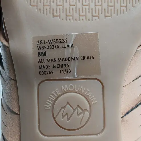 White Mountain Women's Sandals Slides Size 8M Brown Slip On Woven Casual Shoes