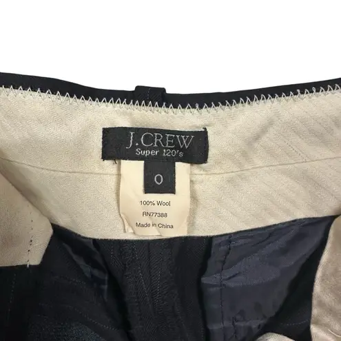 J. Crew Women's 0 Black City Fit Wool Cropped Trouser Pants Super 120's Corpcore