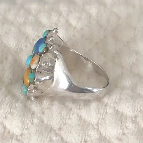 Sterling Silver BARSE Multi-Gemstone Inlaid Ring