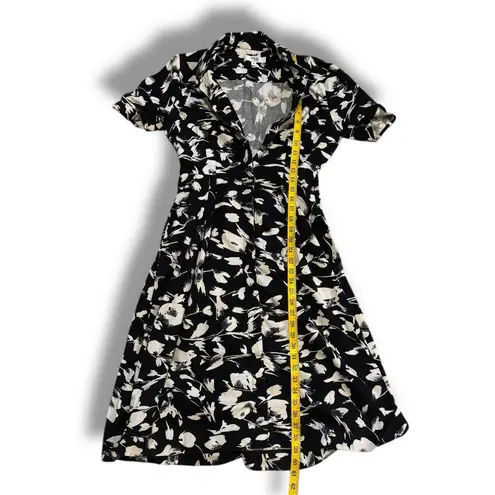Jason Wu Collection Black White Floral Dress 8 Timeless Button Up Cottagecore