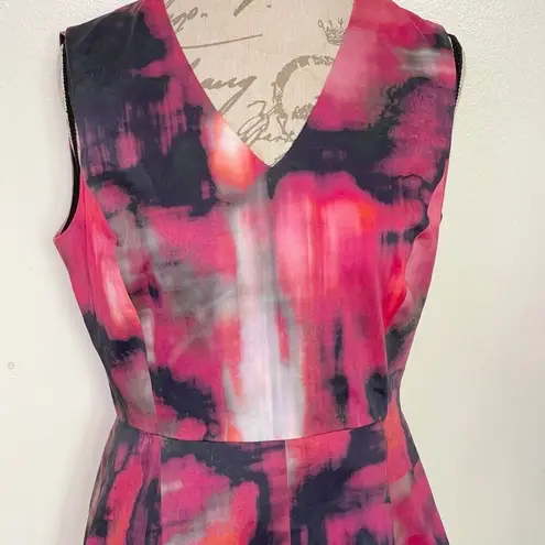 Piol Womens Dress Size Small Tie Dye Fit Flared Colorful Short Office Work Wear