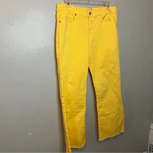 Sunny Yellow Cropped Jeans for Women Size 29