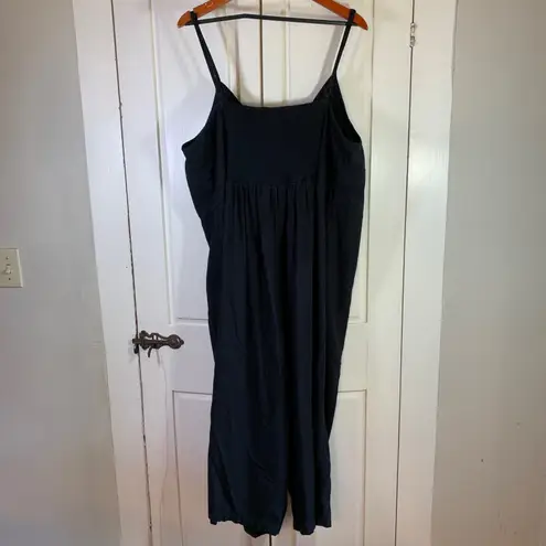 Old Navy  Women's 3X Black Linen‎ Blend Sleeveless Knotted Tie Jumpsuit