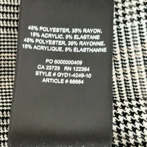 Babaton Aritzia Womens Plaid Open Front Power Blazer Jacket 3/4 Sleeve -Size 4