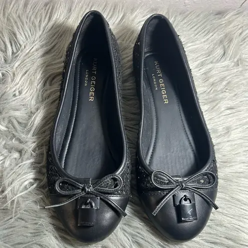 Kurt Geiger London Brixton Ballerina Black Elegant Ballet Flats Size EU40 / US 9