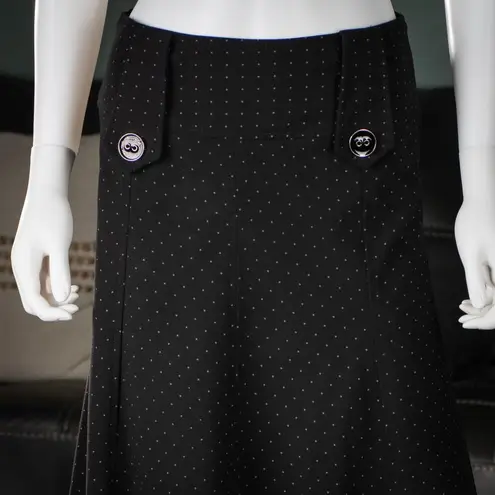 Joe Benbasset Black Polka Dot Mini Skirt with Buttons Size 3