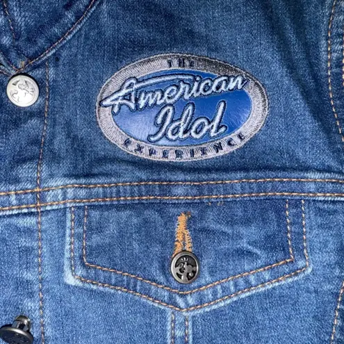 Disney Parks Hollywood Studios American Idol Denim Jean Jacket Microphone Size S Blue