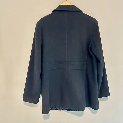 346 Brooks Brothers Black Wool Cashmere Blend Peacoat Coat Size Medium Preppy