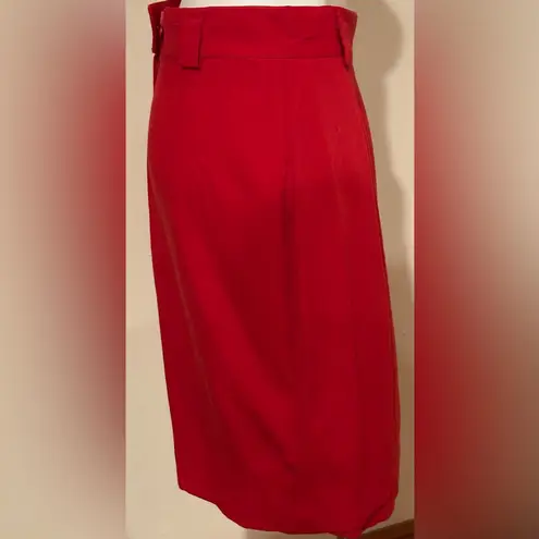 METRO NEW YORK Red Vintage 1990’s Front Layered Belted Skirt Sz 14.