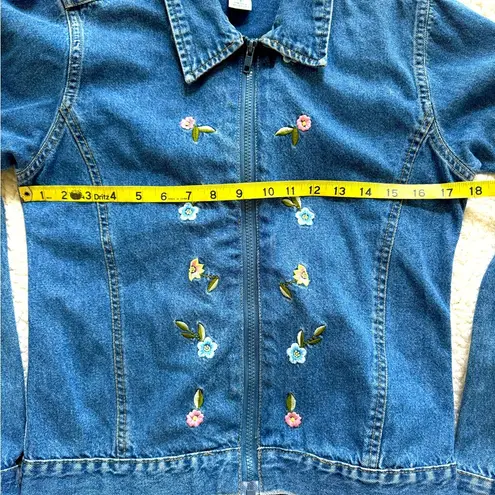 Bugle Boy Vintage Embroidered Boho Floral Cottagecore Jean Jacket Sz S