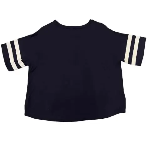 American Eagle  Navy Blue Short‎ Sleeve Crew Neck Crop Top T-Shirt Size Medium