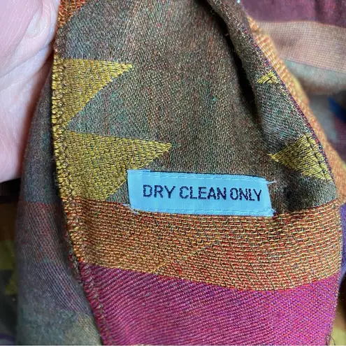 Vintage Aztec Multicolored Orange & Yellow Blazer Size Small Petite