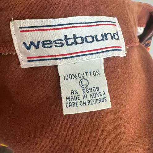 Westbound Vintage 100% Cotton Aztec Print Vest Size Large