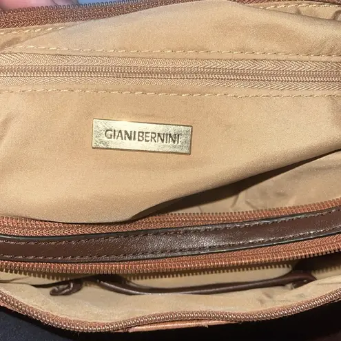 Giani Bernini Brown Shoulder Bag with Textured Leather and Gold Accents