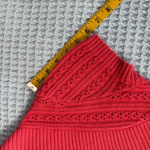 Arizona Jeans Vintage Arizona Jean Co Cardigan Sweater Womens Large Coral Crochet Top Y2K 90s