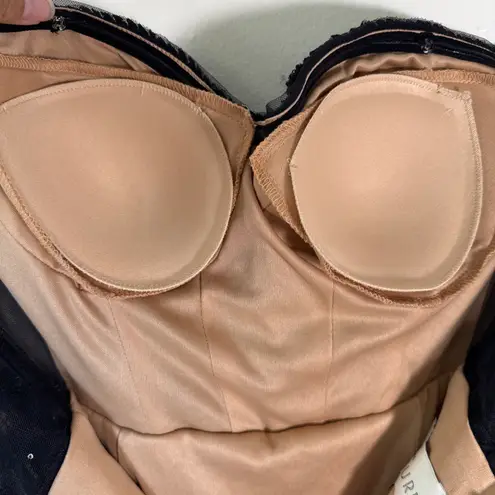 Galina Signature Strapless Corset Gown Size 12 Beaded Strapless Black