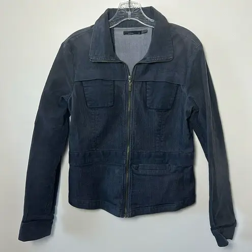 prAna Womens Jacket Medium Zip Utility Corduroy Pocket Trucker Outdoor Gray