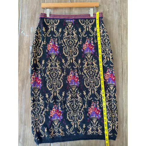 Vintage Anne Pinkerton Knit Sweater Pencil Skirt Boho Chic Artsy Eclectic SZ S Black