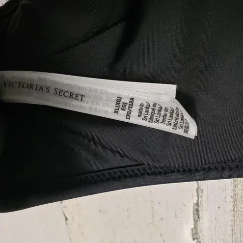 Victoria's Secret NWT  Black White Palm Iconic Scoop Bikini Top Women's Size XL