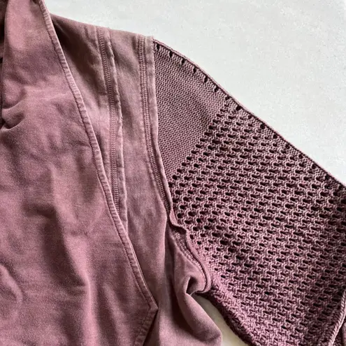 North Style Womens 1X Knit Sleeve Open Front Cardigan Jacket Purple