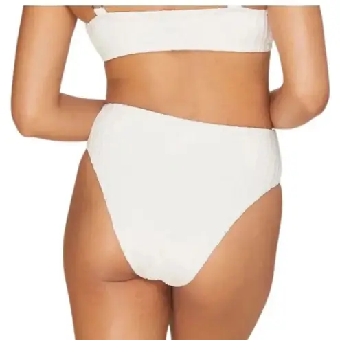 ANDIE Bikini Set Delray Top 90s High Waisted Bottom Bikini blue cream sz XS NWT