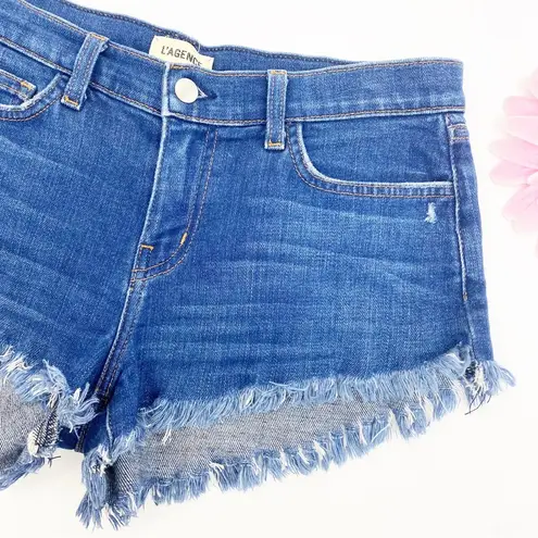 L'Agence L’Agence Zoe Perfect Fit Relaxed Denim Jean Shorts: Authentique Blue