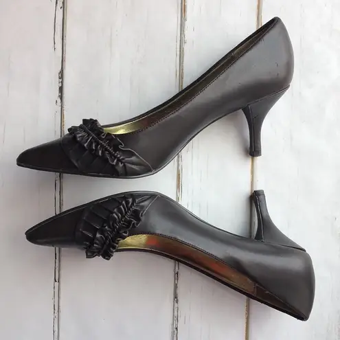 Rampage  Brown Faux Leather Pointed Toe Heels Shoe Size 9.5